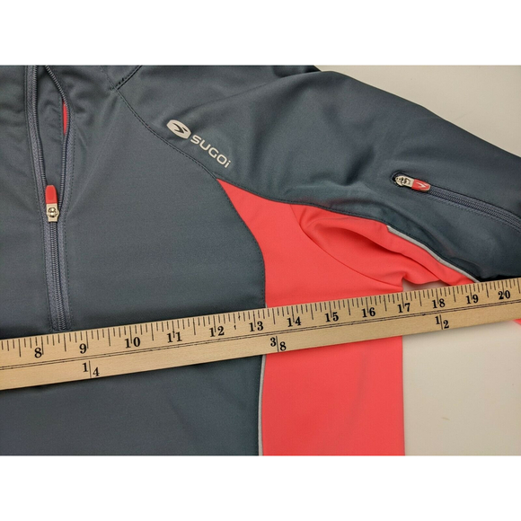 Sugoi Pullover Womens S Flamingo Pink Gray Quarter Zip Triathlon Finisher Sport - Picture 5 of 8